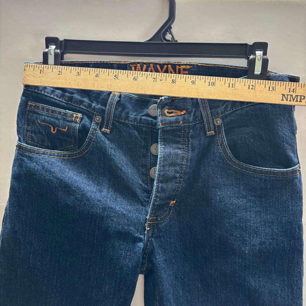 Kimes Ranch Wayne Jeans- Made in USA-Mens 28x32 -Dark Wash Button Fly Western - Picture 2 of 7